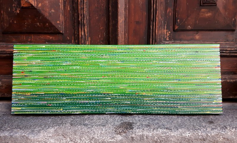 coloured lines 9 2016 90x30 Acryl-Lack auf LW, € 750
